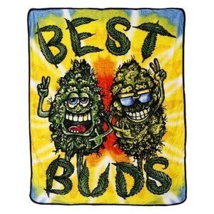 New Best Buds Pot Leaf Plush Fleece Throw Gift Blanket Weed Smoke 420 Canabis
